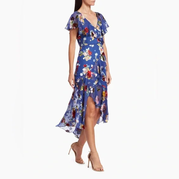 Alice + Olivia Electra Ruffled Floral Midi Dress - Picture 2 of 14